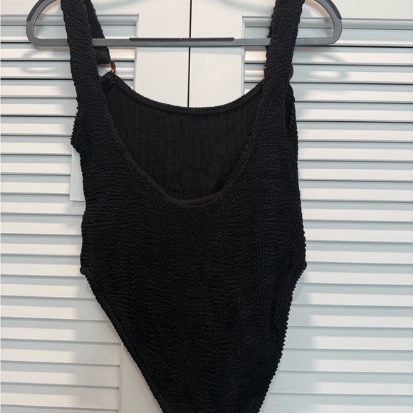 Black Textured One-Piece Swimsuit - Picture 2 of 5